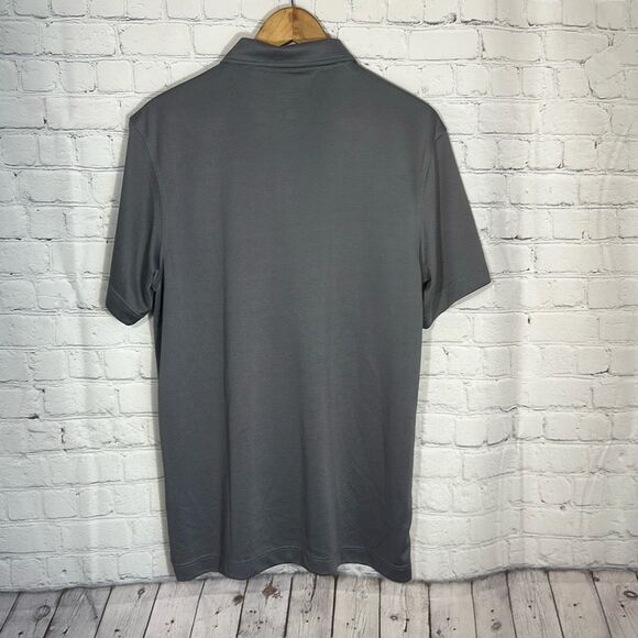 Cariloha Polo shirt Mens Large Gray Bamboo 4 Button Button Down Preppy Trendy - Picture 5 of 9